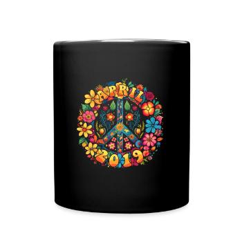 Flower Power Hippie Birthday - Avril 2019 - Mug uni - noir - Devant