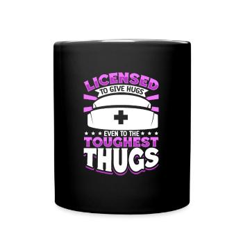 Caring for tough guys - caregiver in the prison system - Full Colour Mug - black - Front