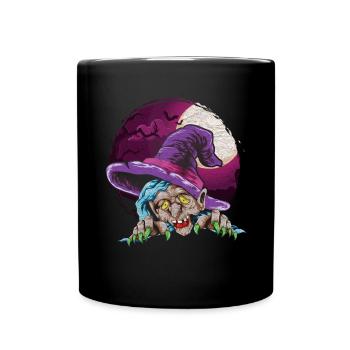 Hexen Hut Gruseliges Halloween Geschenk Hexe - Tasse einfarbig - Schwarz - Vorne