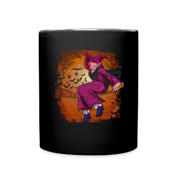 Full Moon Bat Halloween Cadeau Sorcière - Mug uni - noir - Devant