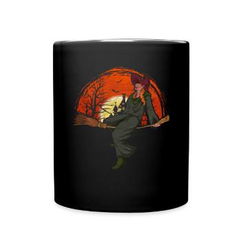 Full Moon Bat Cadeau Sorcière d’Halloween - Mug uni - noir - Devant