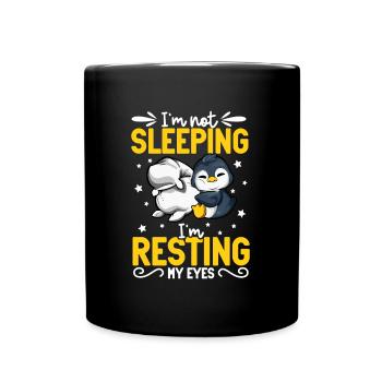 Je ne dors pas - Penguin - Mug uni - noir - Devant