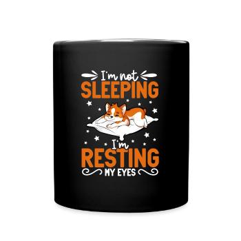 Je ne dors pas - Corgi - Mug uni - noir - Devant