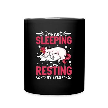 I Don't Sleep - Unicorn - Full Colour Mug - black - Front