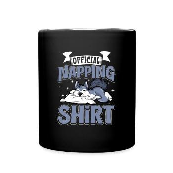 Offizielles Schlafshirt Wolf - Tasse einfarbig - Schwarz - Vorne