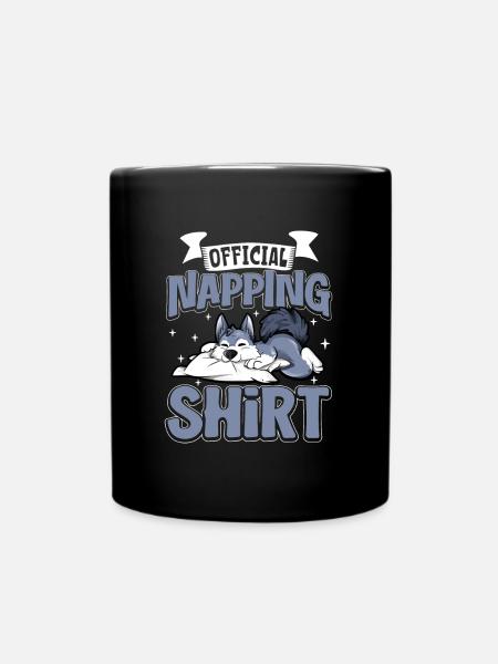 Offizielles Schlafshirt Wolf - Tasse einfarbig - Schwarz