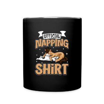 Offizielles Schlafshirt Pferd - Tasse einfarbig - Schwarz - Vorne