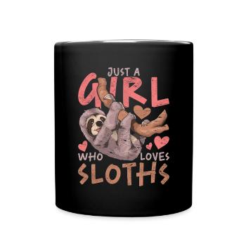Just a girl who loves sloths Zoo Sloth - Full Colour Mug - black - Front