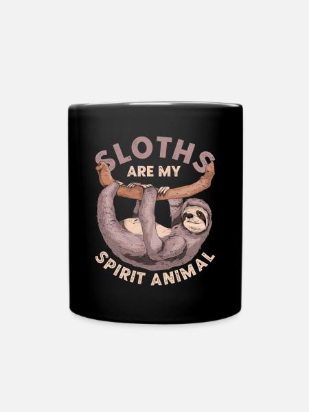 Faultiere sind mein spirituelles Tier Faultier - Tasse einfarbig - Schwarz