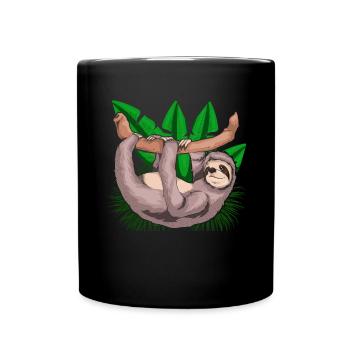 Zoo Animal Lover Lazy Gift Sloth - Full Colour Mug - black - Front