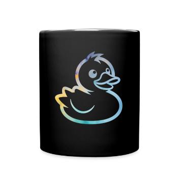 Bunte Ente - Tasse einfarbig - Schwarz - Vorne