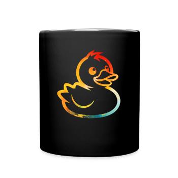canard coloré - Mug uni - noir - Devant