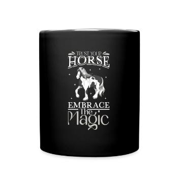 Unleash the magic - horses - Full Colour Mug - black - Front