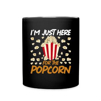 Kinofilm Kino Snack Geschenk Lustiges Popcorn - Tasse einfarbig - Schwarz - Vorne