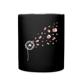 Popcorn Liebhaber Geschenk Pusteblume Popcorn - Tasse einfarbig - Schwarz - Vorne