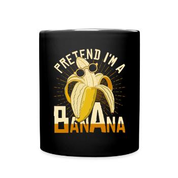 Bananen Kostüm Party Geschenk Lustiges Banane - Tasse einfarbig - Schwarz - Vorne