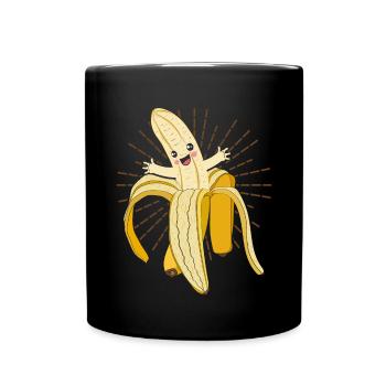Bananen Liebhaber Frucht Geschenk Süßes Banane - Tasse einfarbig - Schwarz - Vorne