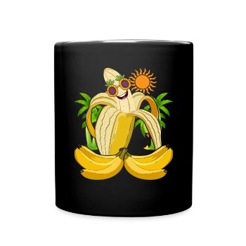 Summer Palm Lunettes de soleil Fruit Cadeau Banane - Mug uni - noir - Devant