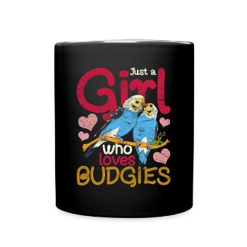 Bird Lover Animal Girl Gift Budgie - Full Colour Mug - black - Front