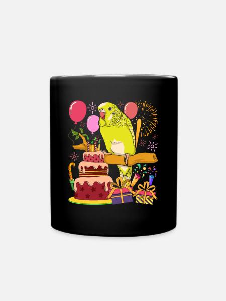 Vogel Tier Geburtstag Geschenk Wellensittich - Tasse einfarbig - Schwarz