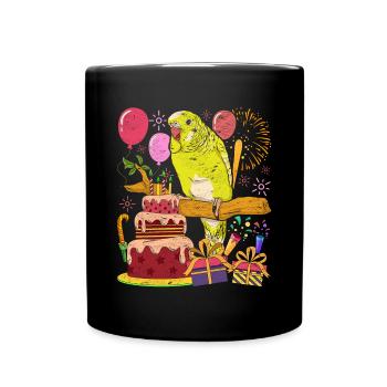Oiseau Fête d’anniversaire Cadeau Budgie - Mug uni - noir - Devant