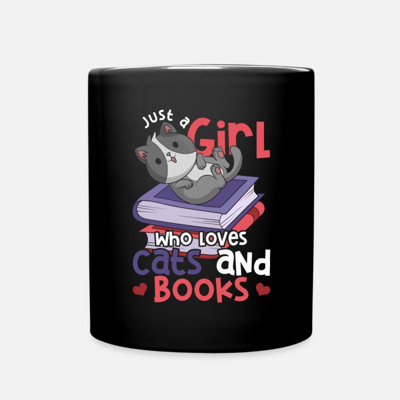 Rat de bibliothèque Filles Chats Livres cadeaux Lecture - Mug uni - noir