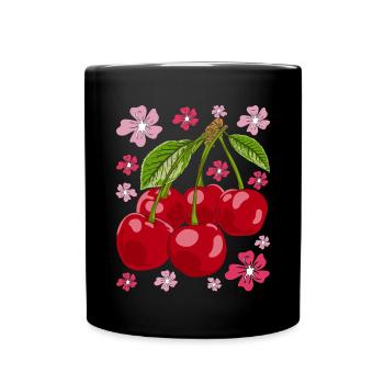 Sakura Cadeau de fruits d’été Cerisier Fleur - Mug uni - noir - Devant