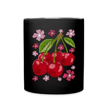 Cadeau de fruits d’été en fleur de cerisier Sakura Cherry - Mug uni - noir - Devant