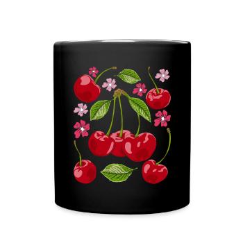 Sakura Cadeau de fruits d’été Cerisier Fleur - Mug uni - noir - Devant