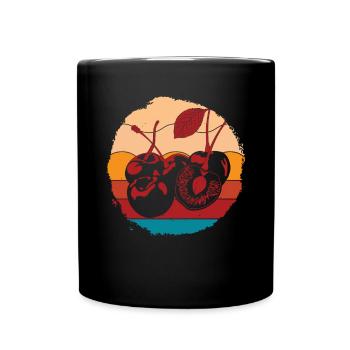 Retro Summer Fruit Cherry Lover Gift Cherry - Full Colour Mug - black - Front