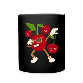 Sonnenbrille Obst Geschenk Cooles Dabbing Kirsch - Tasse einfarbig - Schwarz - Vorne