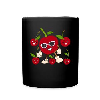Fruits d’été Lunettes de soleil Fruit Cadeau Cerise - Mug uni - noir - Devant