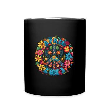 Flower Power Hippie Geburstag - April 2013 - Tasse einfarbig - Schwarz - Vorne