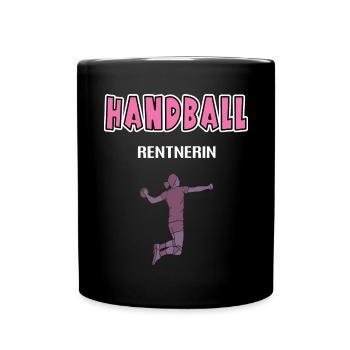 Handball Rentnerin Rente Ruhestand Handballerin - Tasse einfarbig - Schwarz - Vorne