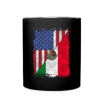 Drapeau mexicain USA Cadeau Mexique américain - Mug uni - noir - Devant