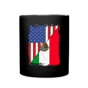 Drapeau mexicain des États-Unis Cadeau américain Mexique - Mug uni - noir - Devant