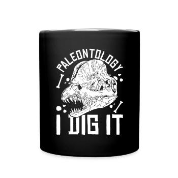 Dino Paleontologist Gift Funny Paleontology - Full Colour Mug - black - Front