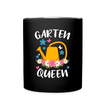Gartenarbeit Gärtnerin Garten Queen - Tasse einfarbig - Schwarz - Vorne