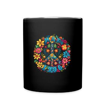 Flower Power Hippie Birthday - May 1996 - Full Colour Mug - black - Front
