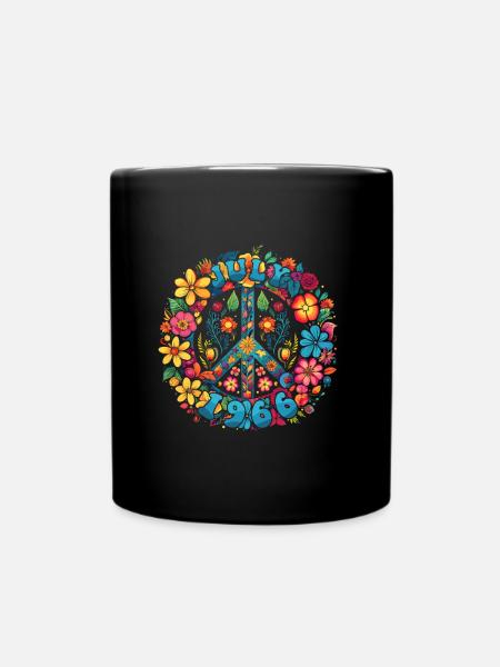 Flower Power Hippie Geburstag - Juli 1966 - Tasse einfarbig - Schwarz