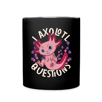 Salamander Haustier Geschenk Lustiges Axolotl - Tasse einfarbig - Schwarz - Vorne