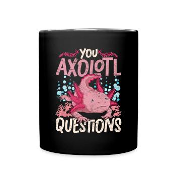 Amphibien Salamander Geschenk Lustiges Axolotl - Tasse einfarbig - Schwarz - Vorne