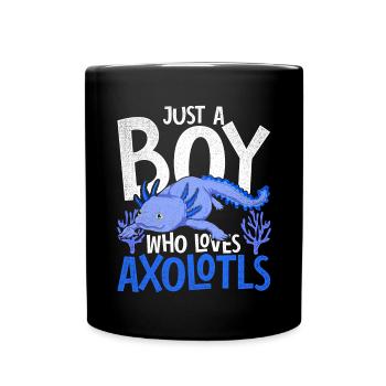 Un seul garçon qui aime axolotl Salamandre Axolotl - Mug uni - noir - Devant