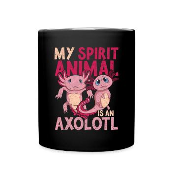 Salamander Mein spirituelles Tier ist ein Axolotl - Tasse einfarbig - Schwarz - Vorne