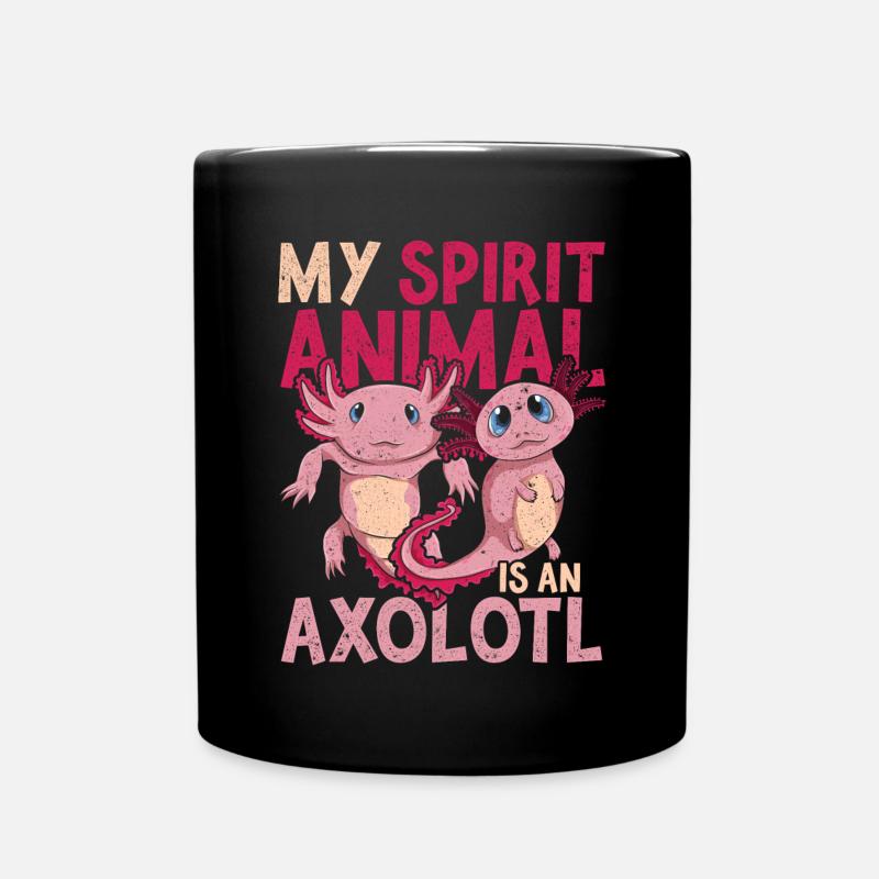 Salamander Mein spirituelles Tier ist ein Axolotl - Tasse einfarbig - Schwarz