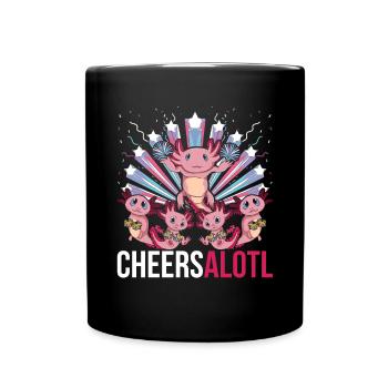 Cheersalotl Amphibian Cadeau Cheerleading Axolotl - Mug uni - noir - Devant
