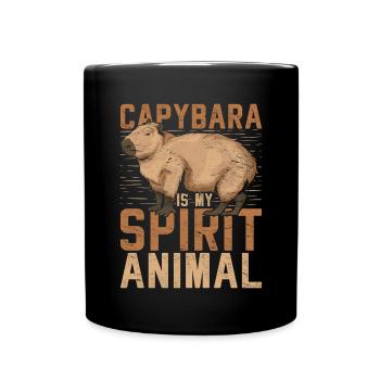 The Capybara is my spiritual animal Capybara - Full Colour Mug - black - Front