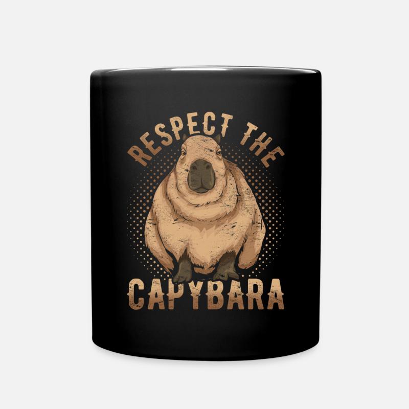 Respektiere das Capybara Tier Lustiges Capybara - Tasse einfarbig - Schwarz