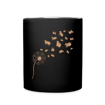 Cadeau amoureux des animaux pissenlit capybara - Mug uni - noir - Devant