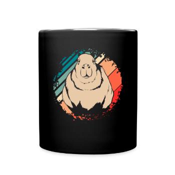 Rétro rongeur animal amoureux cadeau Capybara - Mug uni - noir - Devant